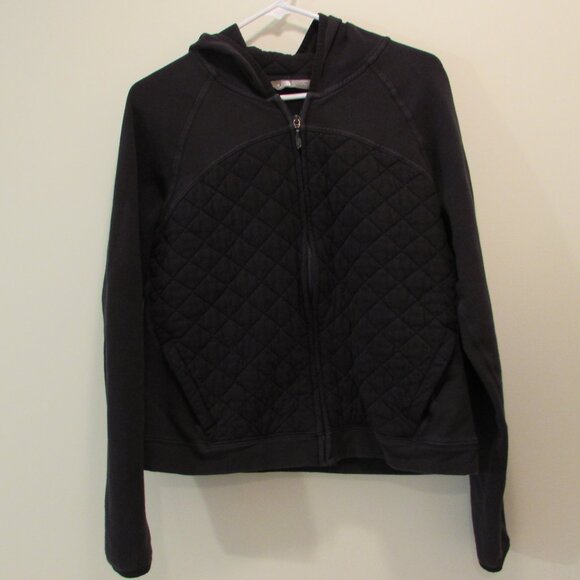 North Face Black Quilted Hoodie Jacket Size Large - Picture 15 of 15